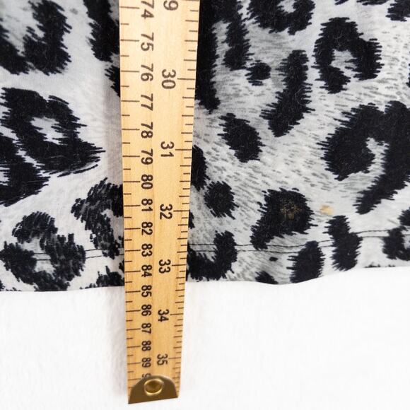 VENUS Y2K Dress S Leopard Lace Animal Print Long Sleeve Chain Tie Sheer Stretch - Picture 9 of 10